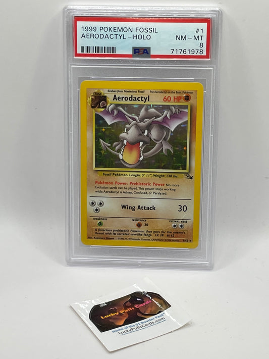 Aerodactyl Holo - Fossil WOTC - PSA 8
