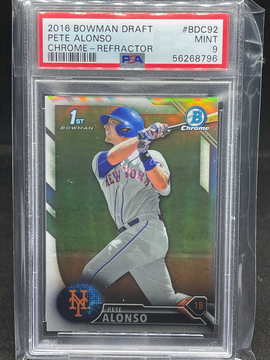 2016 Bowman Draft Chrome Refractor Pete Alonso PSA 9